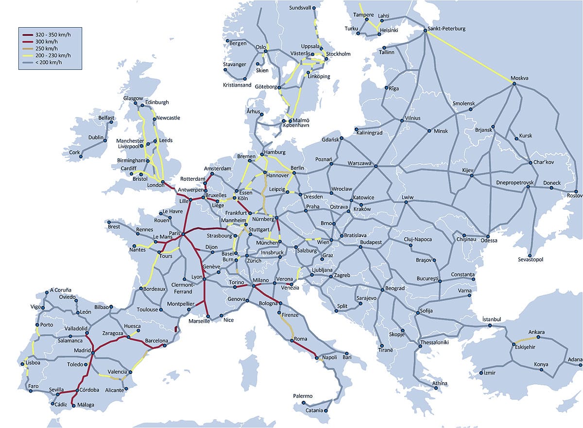 Europe Railway Map
